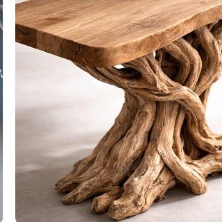 Natural slab table